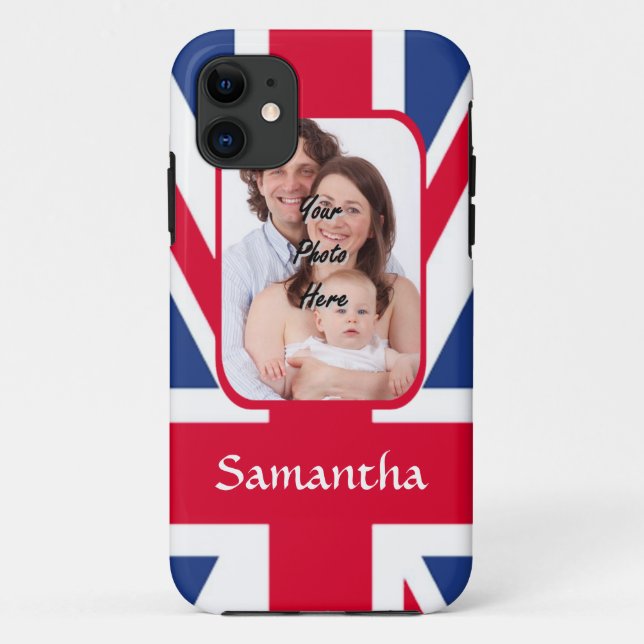 Personalised union jack Case-Mate iPhone case (Back)
