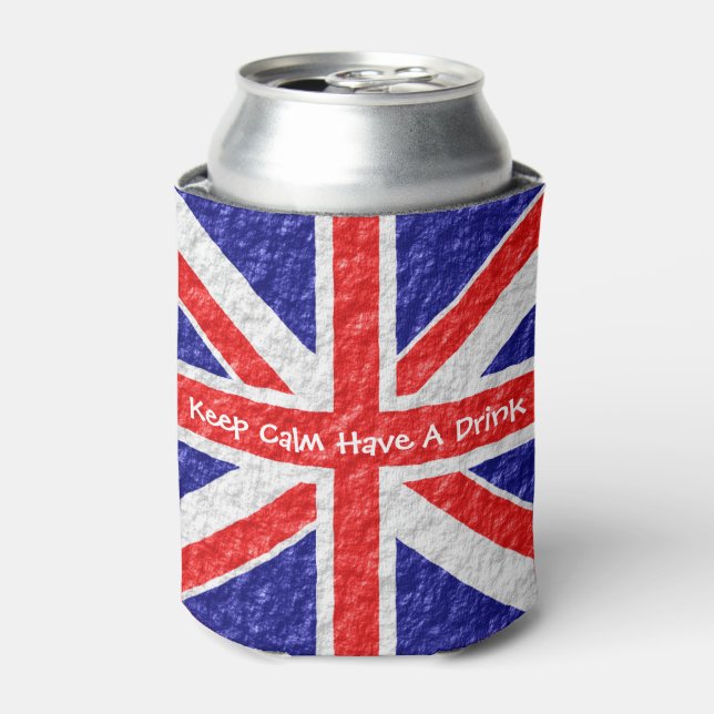 Personalised Union Jack Flag Design Can Cooler (Can Front)