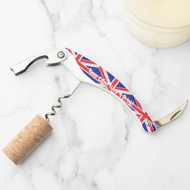 Personalised Union Jack Flag Design Corkscrew (Front)