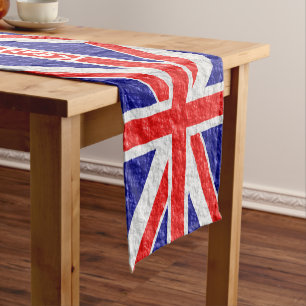 Personalised Union Jack Flag Design Short Table Runner
