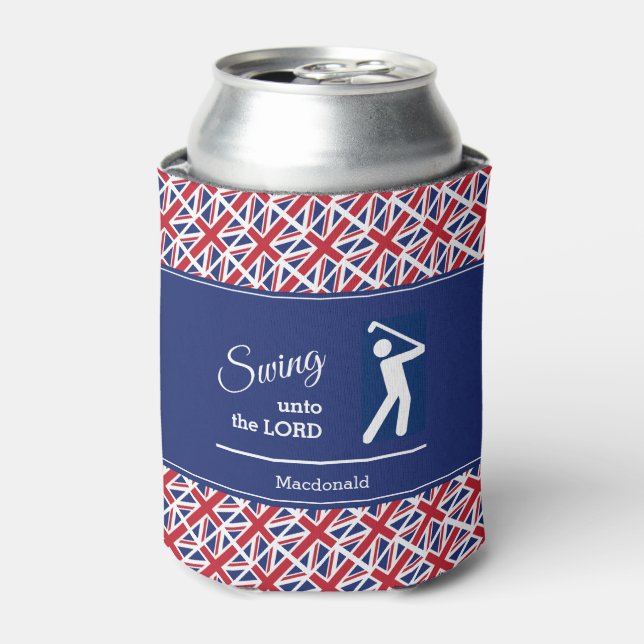 Personalised UNION JACK Golf Can Cooler (Can Front)