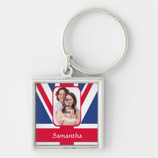 Personalised union jack key ring (Front)