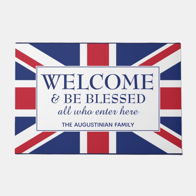 Personalised UNION JACK Welcome Doormat (Front)