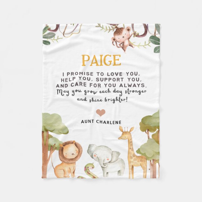 Personalised Unique 1 Year Old Boy Or Girl Blanket (Front)