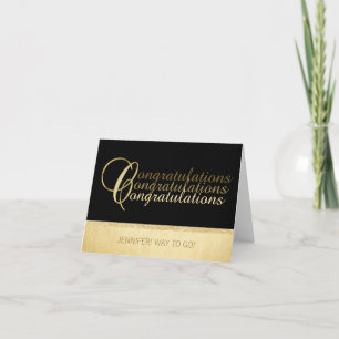 Personalised Unique CONGRATULATIONS Black Gold Card