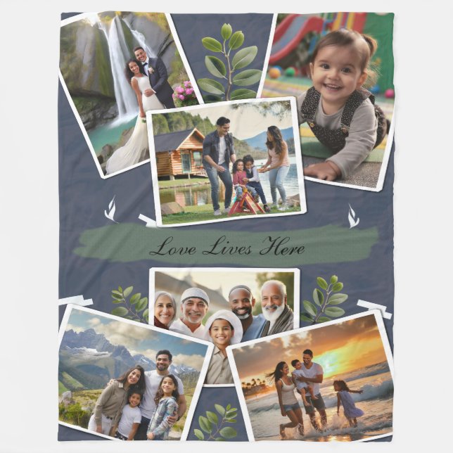 Personalised Unique Custom Family Picture Blanket (Front)