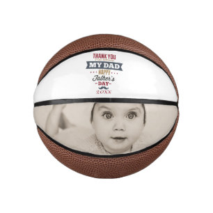 Personalised Unique Fathers Day Photo Gift Mini Basketball