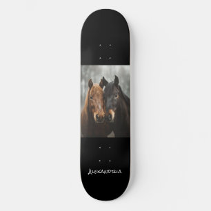 Personalised Unique Horse Lover Couple Skateboard