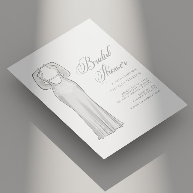 Personalised Unique Monochrome Bridal Shower Invitation (Personalized Unique Monochrome Bridal Shower Invitation)