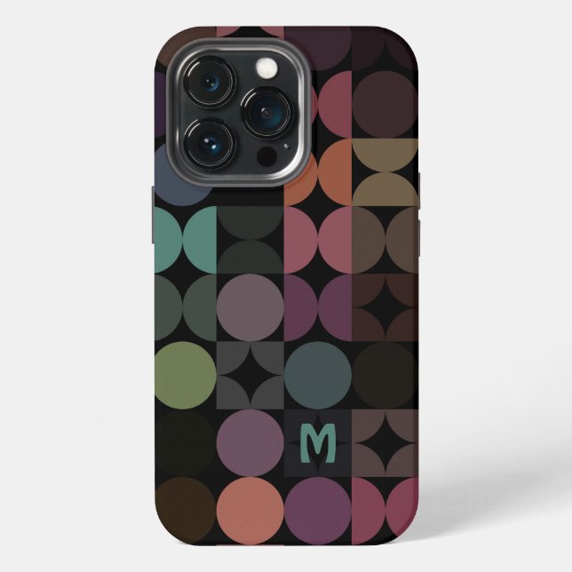 Personalised Unique Retro Geometric Art Pattern iPhone Case (Back)