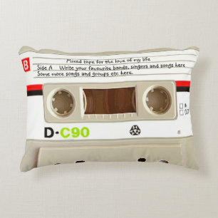 Personalised Unique Retro Mixed cassette tape  Decorative Cushion
