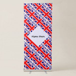 Personalised United Kingdom British Flag Tiled Retractable Banner