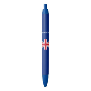 Personalised United Kingdom flag Blue Ink Pen