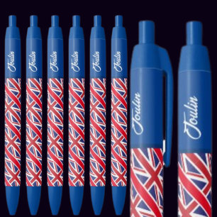 Personalised United Kingdom Flag                 Blue Ink Pen