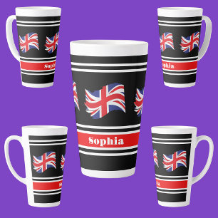 Personalised United Kingdom Flag  Latte Mug