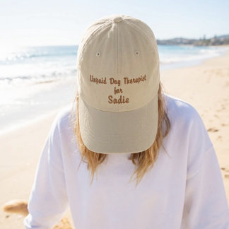 Personalised Unpaid Dog Therapist Hat  Custom Name