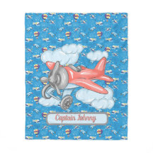Personalised Up Up And Away Fleece Blanket