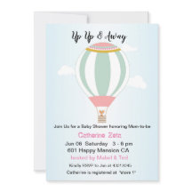 Personalised Up Up Hot Air Balloon Baby Shower
