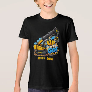 Personalised Up We Go Crane Tri-Blend Shirt