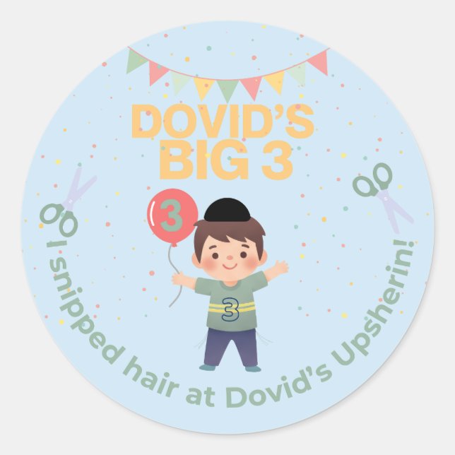 Personalised Upsherin Sticker  (Front)