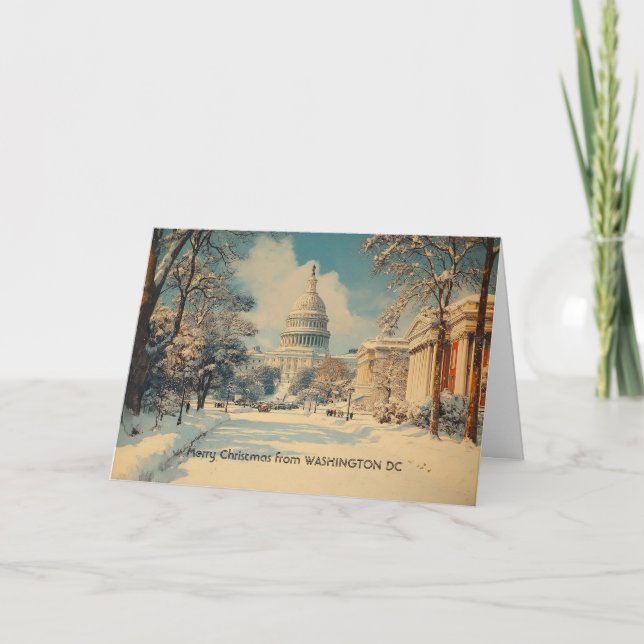 Personalised US Capitol Washington DC Christmas Holiday Card (Front)