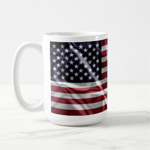 Personalised US Flag Red White Stripes Starry Blue Coffee Mug