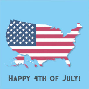 Personalised US Map and Flag Red White Blue