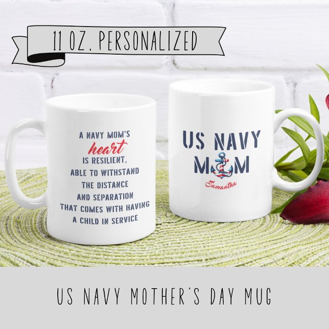 Personalised US Navy Mum Gift Coffee Mug (Creator Uploaded)