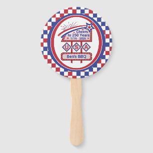 Personalised USA 250–Patriotic Retro Marquee Hand Fan