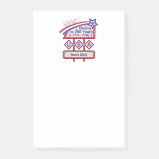 Personalised USA 250–Patriotic Retro Marquee Post-it Notes