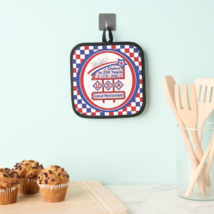 Personalised USA 250–Patriotic Retro Marquee Pot Holder