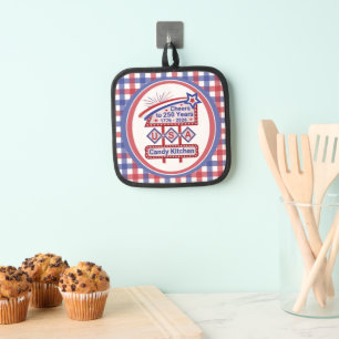 Personalised USA 250–Patriotic Retro Marquee Pot Holder