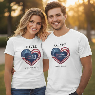 Personalised USA 250th Anniversary Family Reunion  T-Shirt