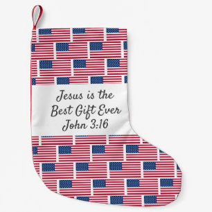 Personalised USA AMERICAN FLAG Small Christmas Stocking