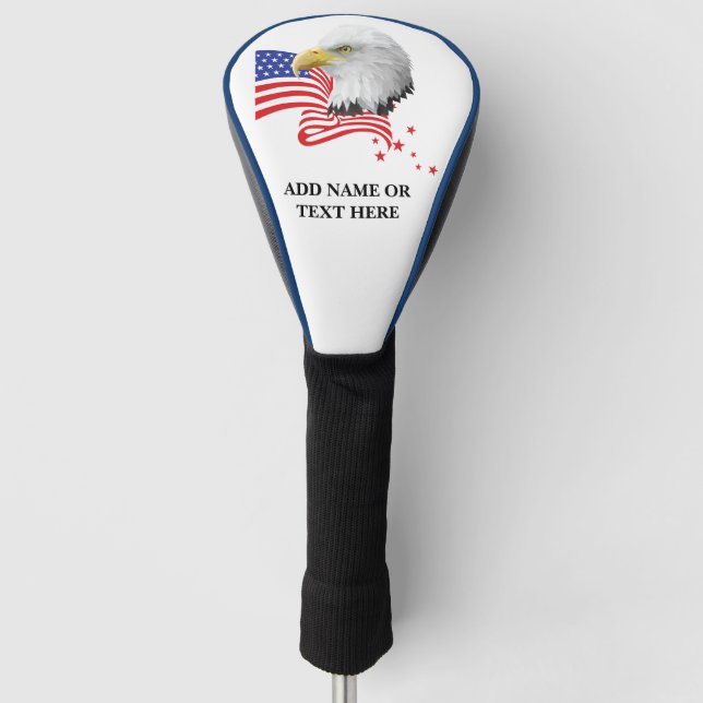 Personalised USA Eagle Golf Driver Cover (Front)