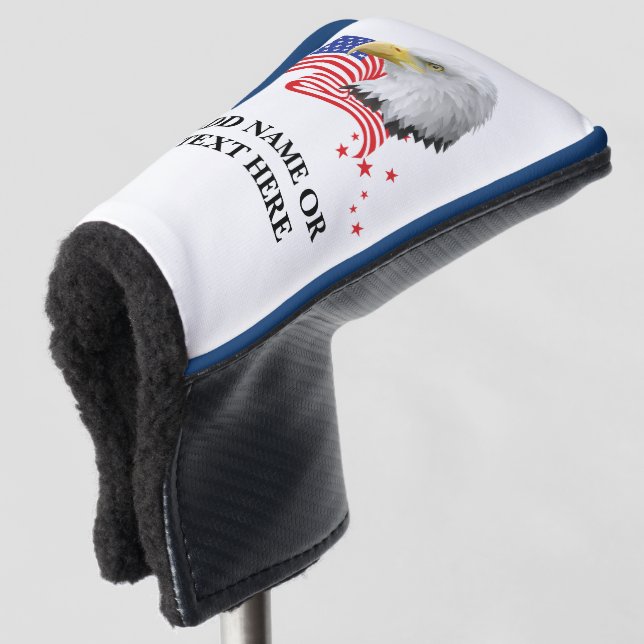Personalised USA Eagle Golf Putter Cover (3/4 Front)