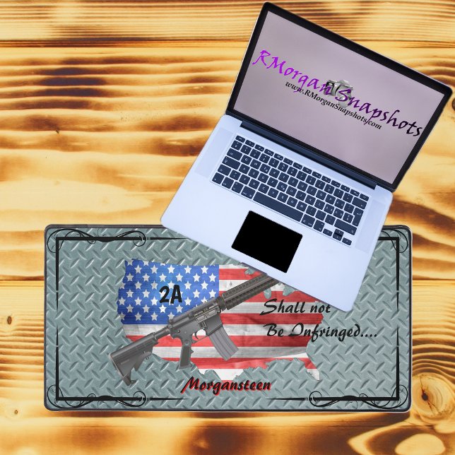 Personalised USA Flag AR15 Shall Not Be Infringed Desk Mat (Creator Uploaded)
