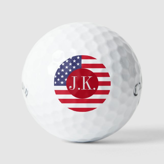Personalised USA Flag Callaway Golf Balls (Front)