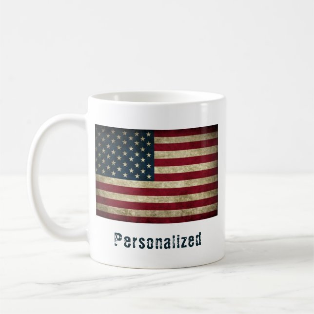 Personalised USA Flag Coffee Mug (Left)