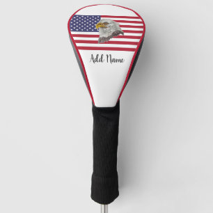 Personalised USA Flag Eagle Golf Head Driver Cover