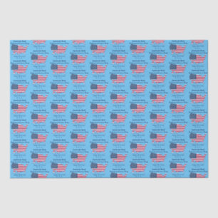 Personalised USA Flag, Map Happy 4th of July Blue Tissue Paper