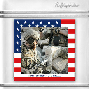 Personalised USA Flag Patriot Photo Magnet
