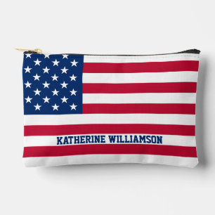 Personalised USA Flag Stars and Stripes Accessory Pouch