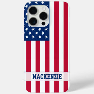 Personalised USA Flag Stars and Stripes iPhone 15 Pro Max Case