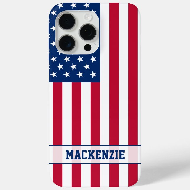 Personalised USA Flag Stars and Stripes Case-Mate iPhone Case (Back)