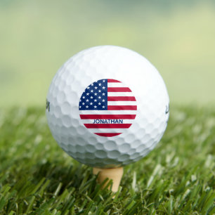 Personalised USA Flag Stars and Stripes Golf Balls