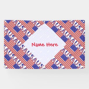 Personalised USA Flag Tiled Banner