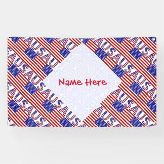 Personalised USA Flag Tiled Banner