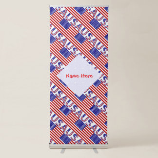 Personalised USA Flag Tiled Retractable Banner