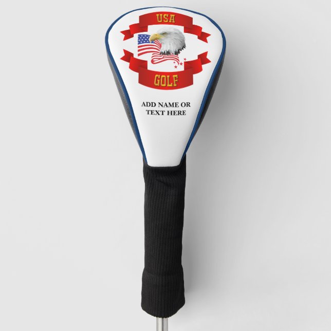 Personalised USA Golf Driver Cover (Front)